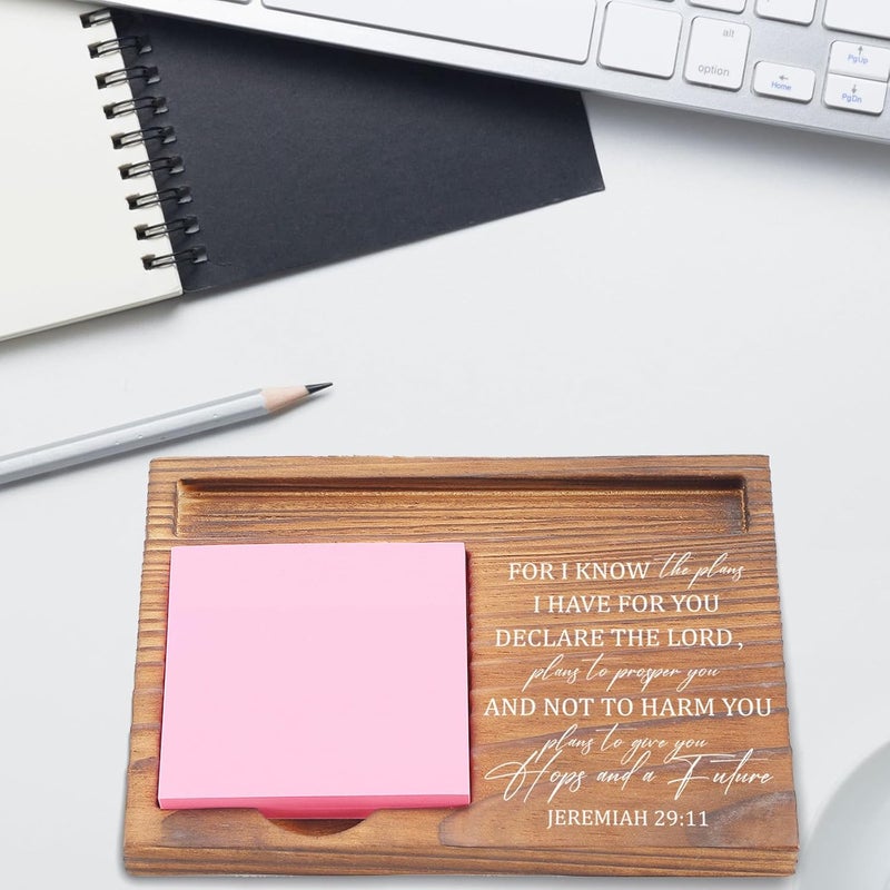 EFFJNSG for I Know The Plans Sticky Note Holder, Christian Desk Organizer for Religious Social Worker Therapist Counselor Educators Gift for Office Self-Stick Note Pad Holders EDP103 - Image 2